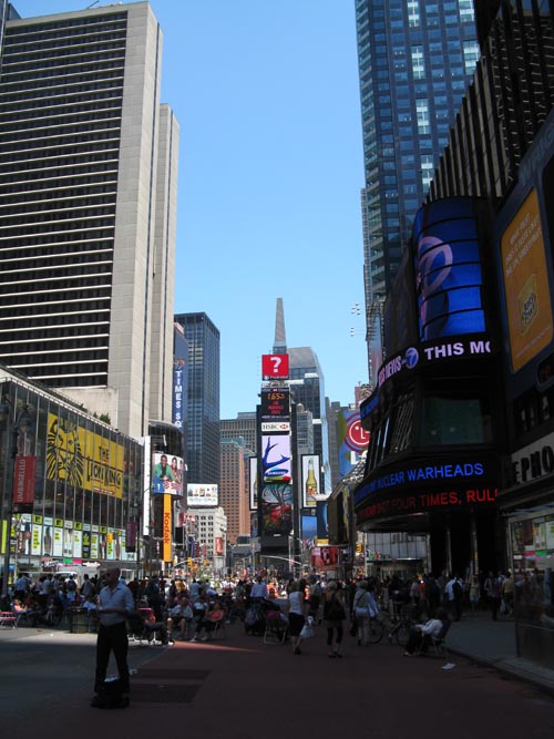 Broadway at 43rd Street, Times Square Pedestrian Mall, Times Square, Midtown Manhattan, July 6, 2009