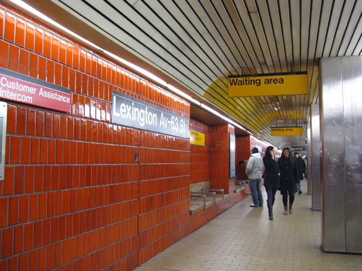 Downtown F Train Platform, Lexington Avenue-63rd Street Subway Station, Upper East Side, Manhattan