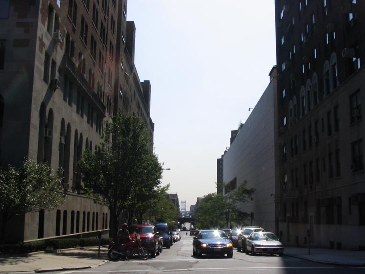 Looking East Down 102nd Street From Fifth Avenue, Triborough Bridge Tower in Distance, Upper Manhattan