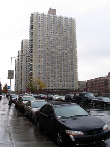 Bridge Apartments Looking West from 178th Street and Amsterdam Avenue, Washington Heights, Manhattan