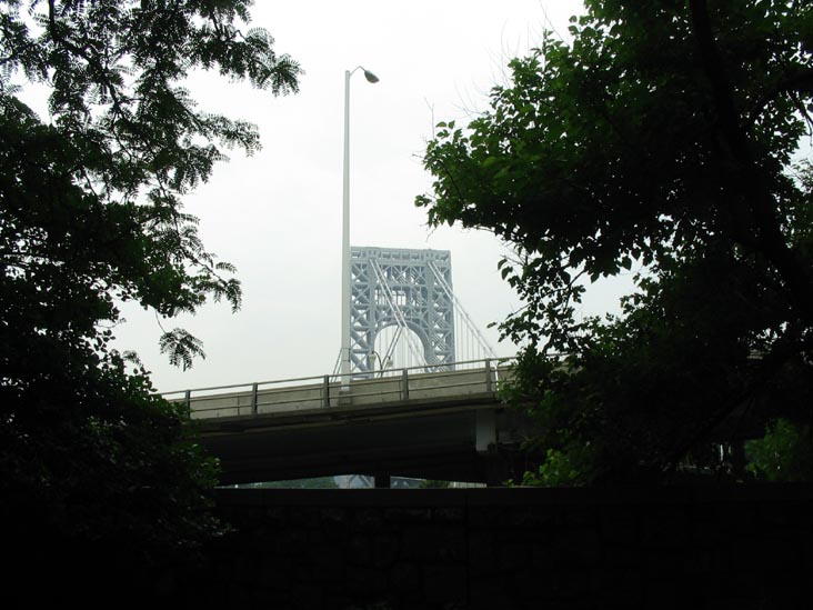George Washington Bridge Tower From Port Authority Memorial Park, Cabrini Boulevard and 177th Street, Washington Heights, Manhattan