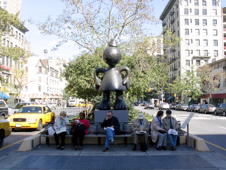 Broadway Malls at 79th Street, North Side, Tom Otterness' "Cone Figure", Upper West Side, Manhattan