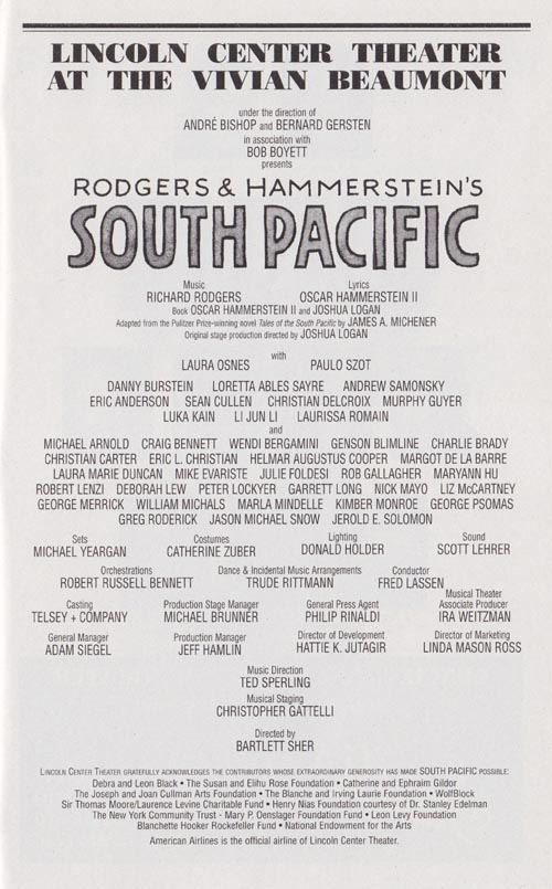 South Pacific Playbill
