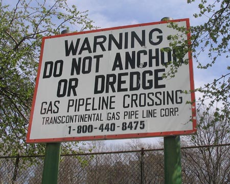 Gas Pipe Line Warning, Riverside Park, Upper West Side, Manhattan