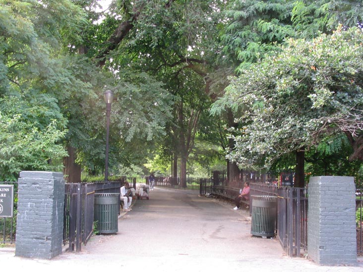 Tompkins Square Park, 7th Street and Avenue B Entrance, East Village, July 30, 2004