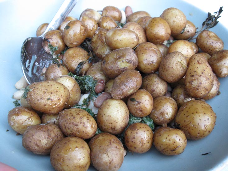 Roasted Potatoes, Outstanding in the Field Bill Telepan Dinner, La Plaza Cultural, 8th Street Between Avenues B and C, East Village, Manhattan, August 31, 2010