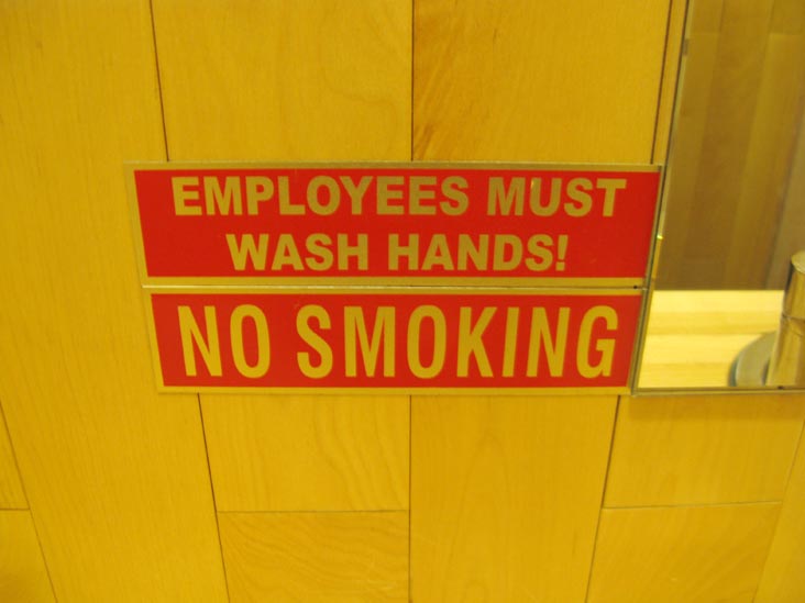 Employees Must Wash Hands, Bathroom, Momofuku, 171 First Avenue, East Village, Manhattan