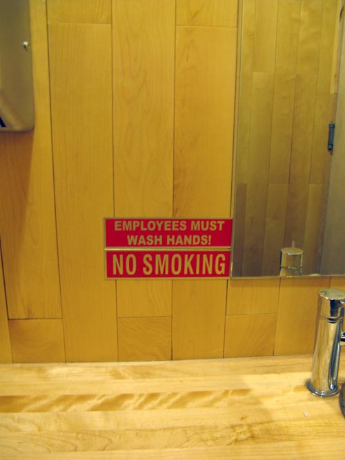 Employees Must Wash Hands, Bathroom, Momofuku, 171 First Avenue, East Village, Manhattan
