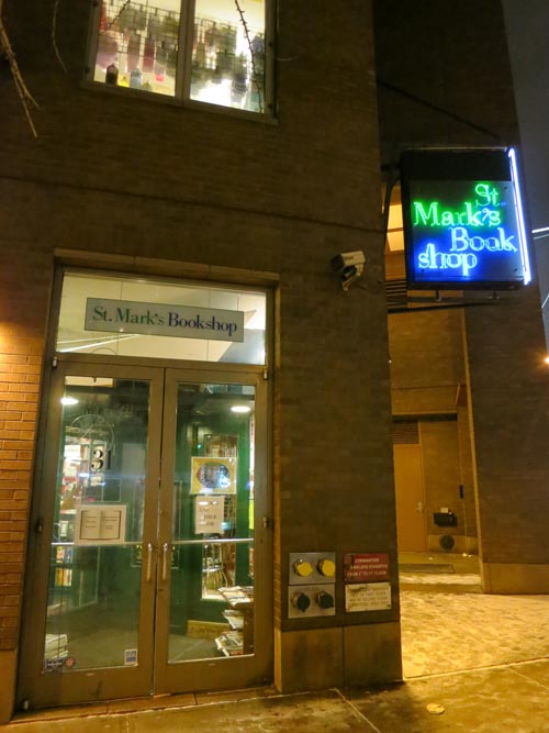 St. Mark's Bookshop, 31 Third Avenue, East Village, Manhattan, February 2, 2013