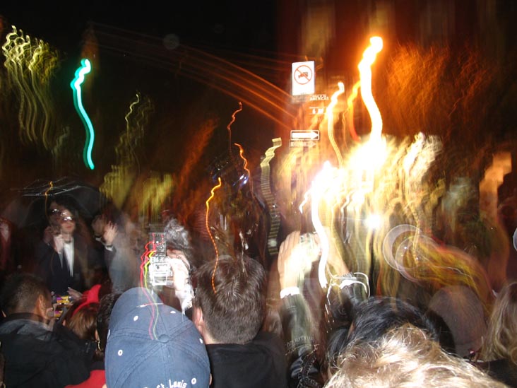 Parade Spectators, Halloween 2005, West 11th Street and Sixth Avenue, SE Corner, Greenwich Village