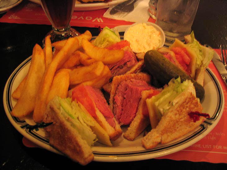 Roast Beef Club Sandwich, Waverly Restaurant, 385 Sixth Avenue, West Village