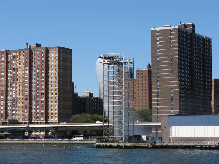Olafur Eliasson's Waterfalls, East River, Lower Manhattan From Water Taxi