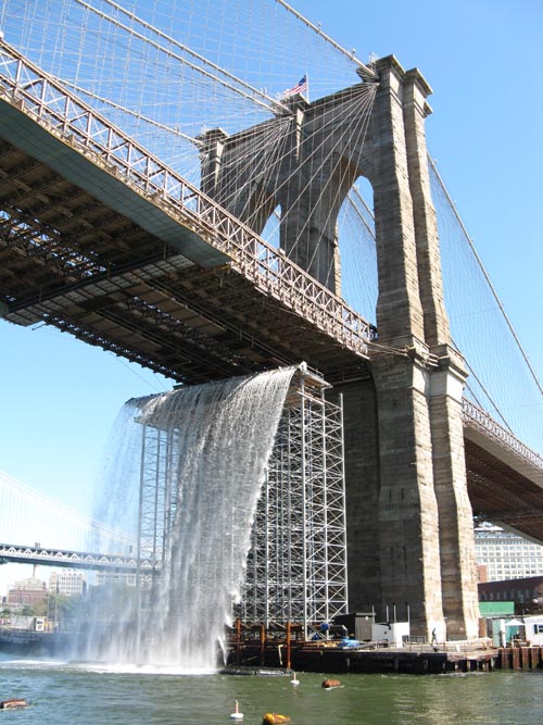 Olafur Eliasson's Waterfalls, Brooklyn Bridge, Brooklyn Waterfront From Water Taxi