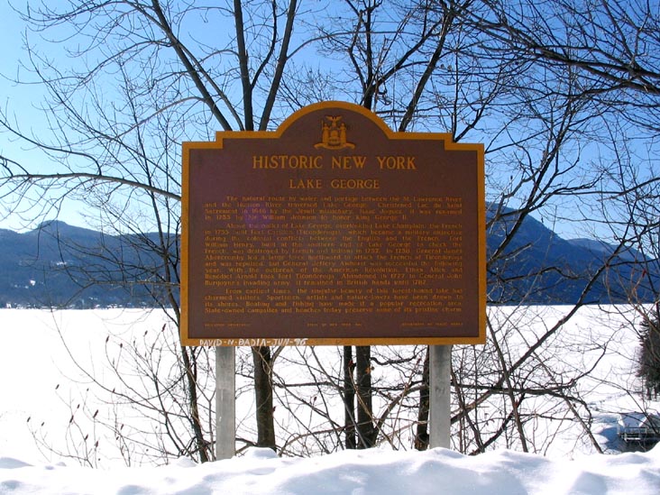 Historic Marker, Lake George, Route 9N Near Sabbath Day Point, Warren County, New York