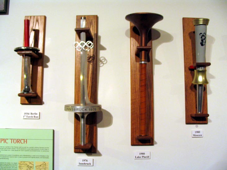 Olympic Torches, 1932 & 1980 Lake Placid Winter Olympic Museum, Olympic Center, 2634 Main Street, Lake Placid, New York
