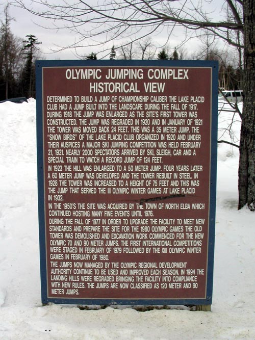 Historical View Sign, Olympic Jumping Complex, Lake Placid, New York