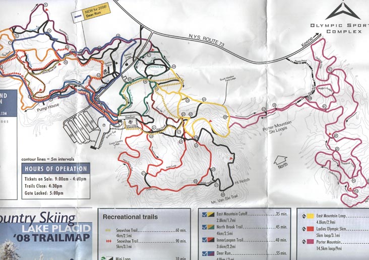 Cross Country Trail Map, Olympic Sports Complex, Lake Placid, New York