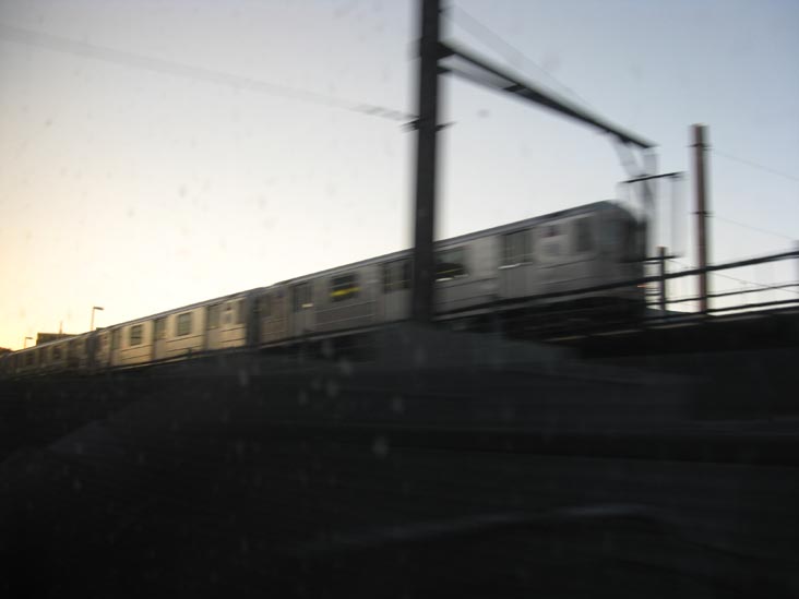 7 Train Passing Over Sunnyside Yards, Long Island City, Queens From Amtrak Northeast Regional Train No. 135, October 19, 2008