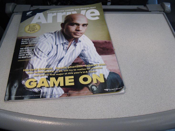 Arrive Magazine, Amtrak Train 2259 From Boston South Station To New York Penn Station, July 25, 2010