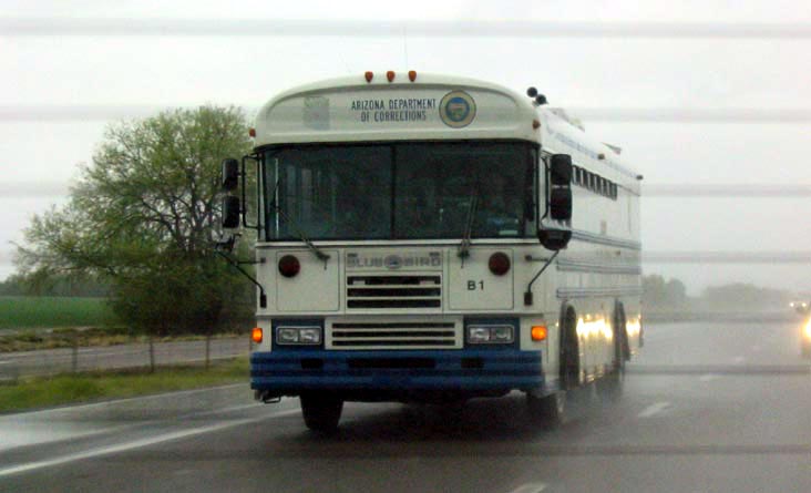 Department of Corrections Bus, Interstate 10 Between Phoenix and Tucson, Arizona