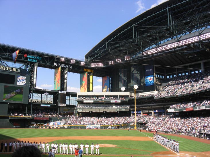 Arizona Diamondbacks and Colorado Rockies Opening Day 2004 Lineups, Bank One Ballpark, Phoenix, Arizona, April 6, 2004