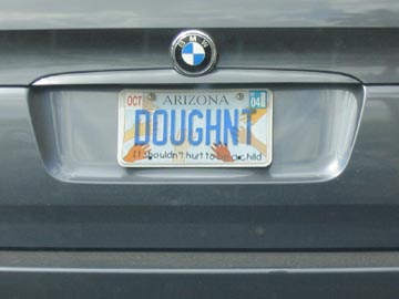Doughnt License Plate, Phoenix, Arizona