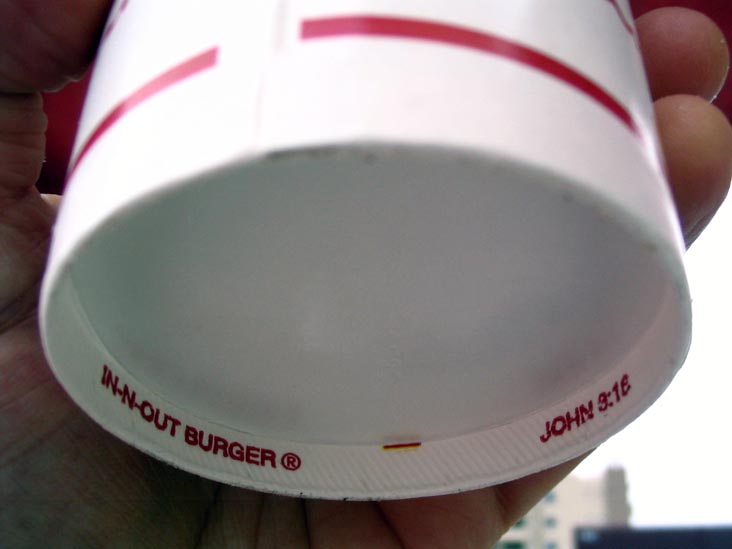 John 3:16 Cup, In-N-Out Burger, 920 East Playa Del Norte, Tempe, Arizona
