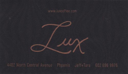 Lux Coffee Loyalty Card