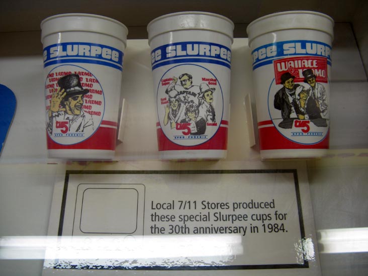30th Anniversary Slurpee Cups, Thanks for Tuning In: The Wallace and Ladmo Show Exhibit, Mesa Historical Museum, 2345 North Horne Street, Mesa, Arizona