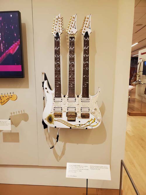 Steve Vai Ibanez Triple Neck Guitar, Artist Galleries, Musical Instrument Museum, Phoenix, Arizona, February 22, 2023