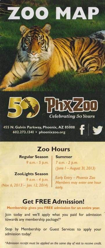 Map, Phoenix Zoo, Phoenix, Arizona