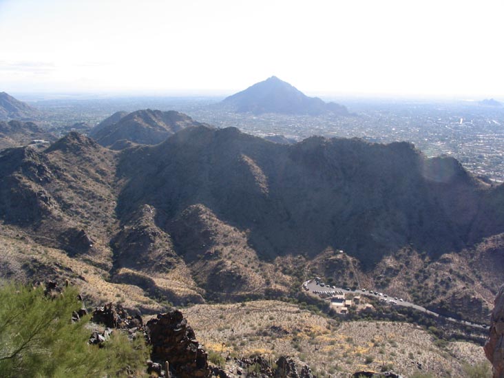 View of Camelback Mountain from Summit Trail, Piestewa Peak, Phoenix, Arizona
