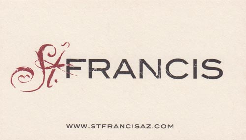 Business Card, St. Francis, 111 East Camelback Road, Phoenix, Arizona