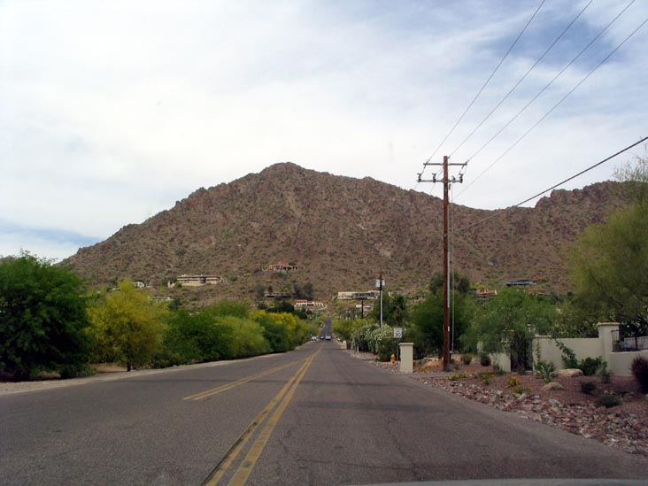 Camelback Mountain From 56th Street Approaching Valle Vista Road, Phoenix, Arizona