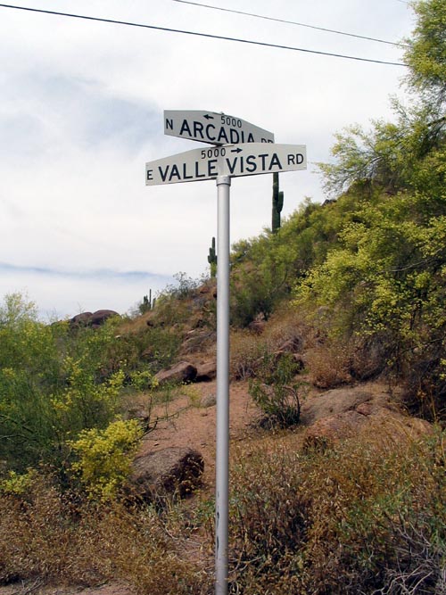 Valle Vista Road at Arcadia Drive, Phoenix, Arizona