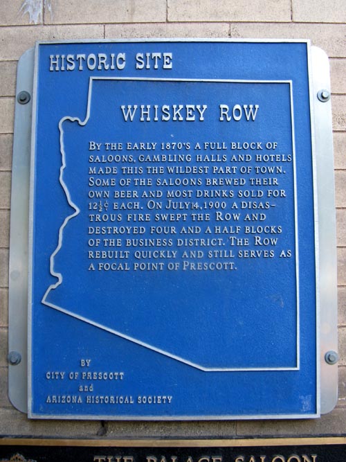 Arizona Historical Society Plaque, Whiskey Row, Prescott, Arizona