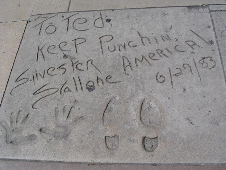 Sylvester Stallone Prints, Grauman's Chinese Theatre, 6925 Hollywood Boulevard, Hollywood
