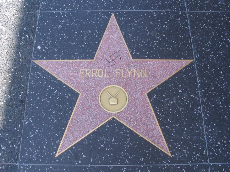 Errol Flynn Star, Hollywood Walk of Fame, Hollywood Boulevard, Hollywood, California