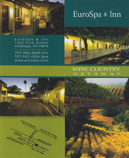 Brochure, Euro Spa & Inn, 1202 Pine Street, Calistoga, California
