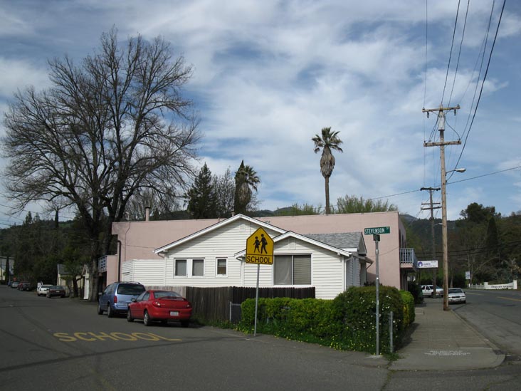 Lincoln Avenue and Stevenson Street, NW Corner, Calistoga, California