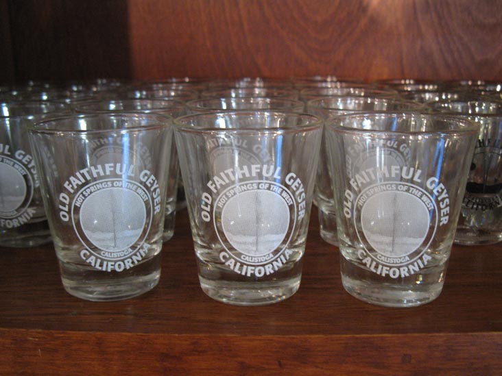 Shot Glasses, Gift Shop, Old Faithful Geyser of California, 1299 Tubbs Lane, Calistoga, California