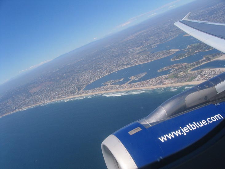 Mission Beach From Airplane On Takeoff, San Diego, California
