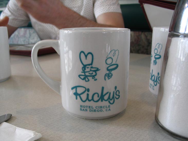 Coffee Mug, Ricky's Restaurant, 2181 Hotel Circle South, San Diego, California