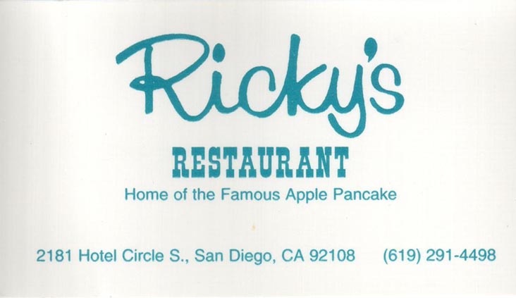 Ricky's Restaurant Business Card