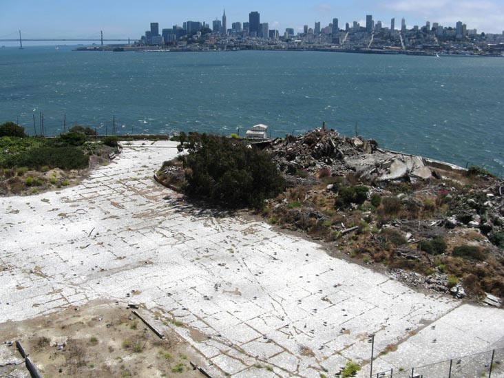 Rubble, San Francisco Skyline, Alcatraz Island, San Francisco, California