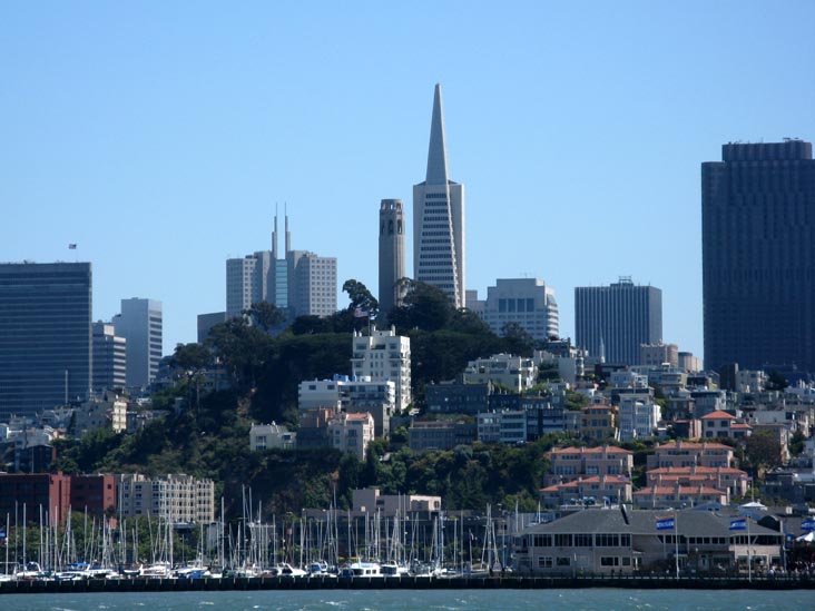 Coit Tower, Telegraph Hill From Alcatraz Island Ferry, San Francisco, California