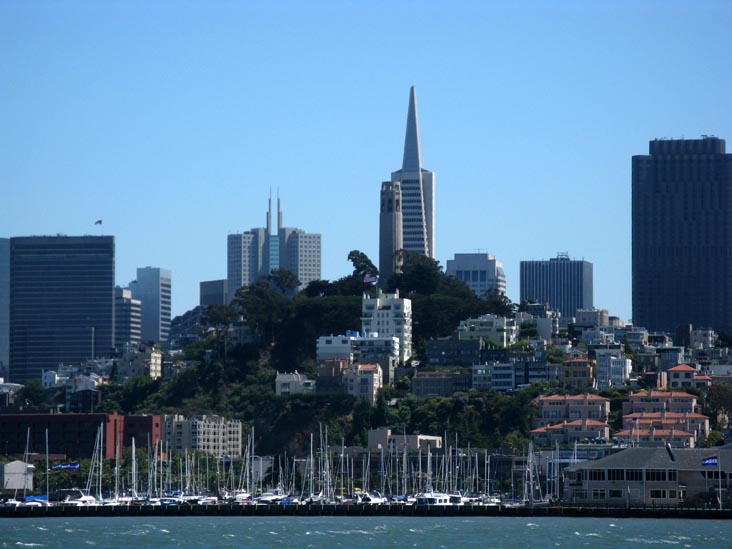 Telegraph Hill From Alcatraz Island Ferry, San Francisco, California