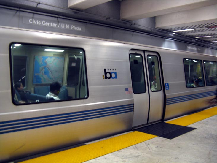 Train, Civic Center Station, Bay Area Rapid Transit (BART), San Francisco, California