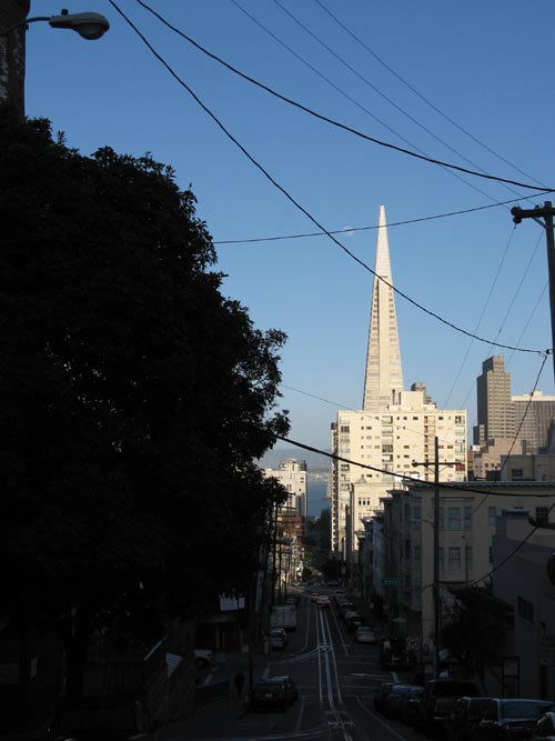 Washington Street, Transamerica Pyramid From Powell-Hyde Cable Car, San Francisco, California