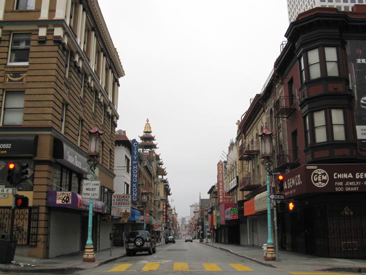 Grant Avenue at Pine Street, Chinatown, San Francisco, California